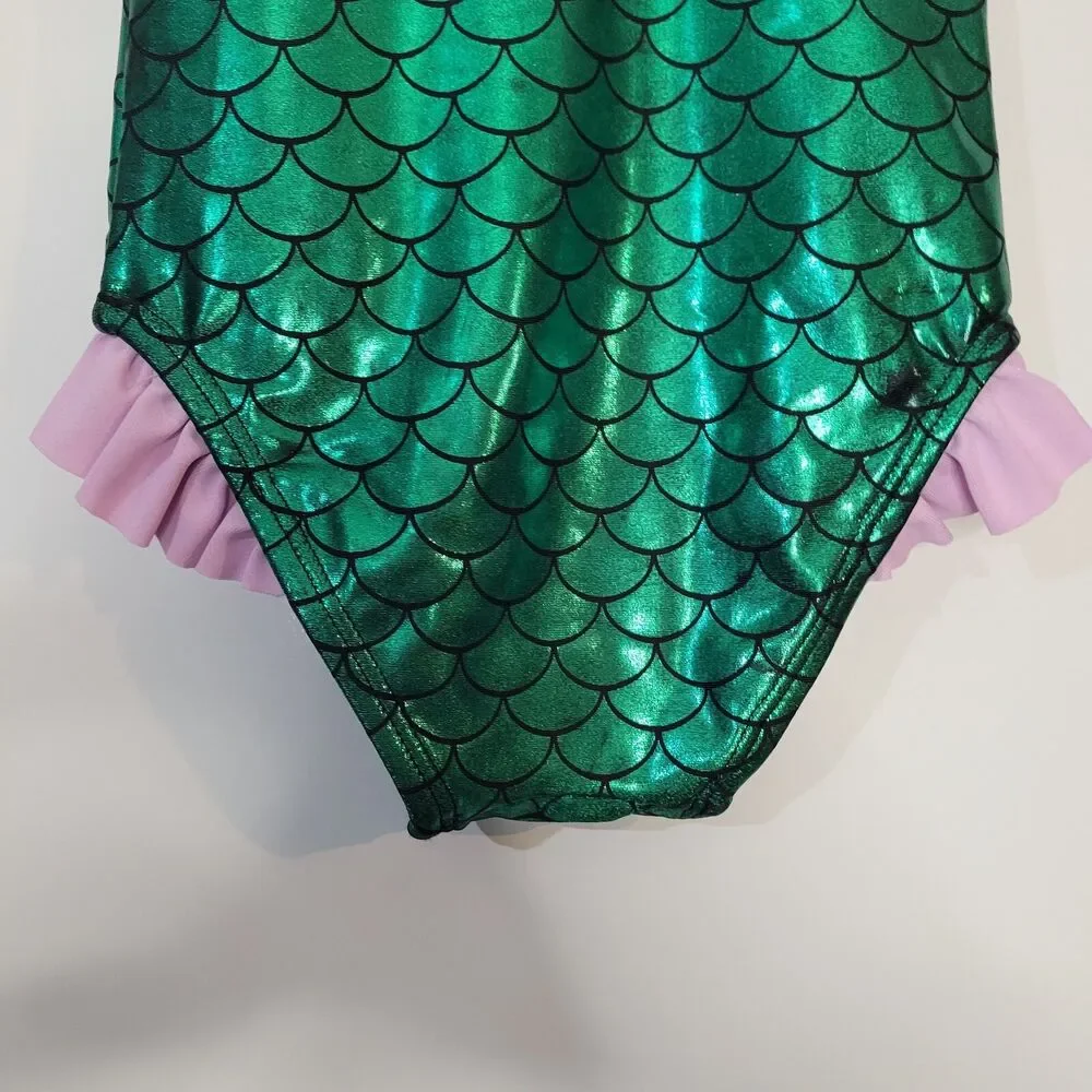 oshkosh baby girl mermaid‎ swimsuit pink and green size 12 months
